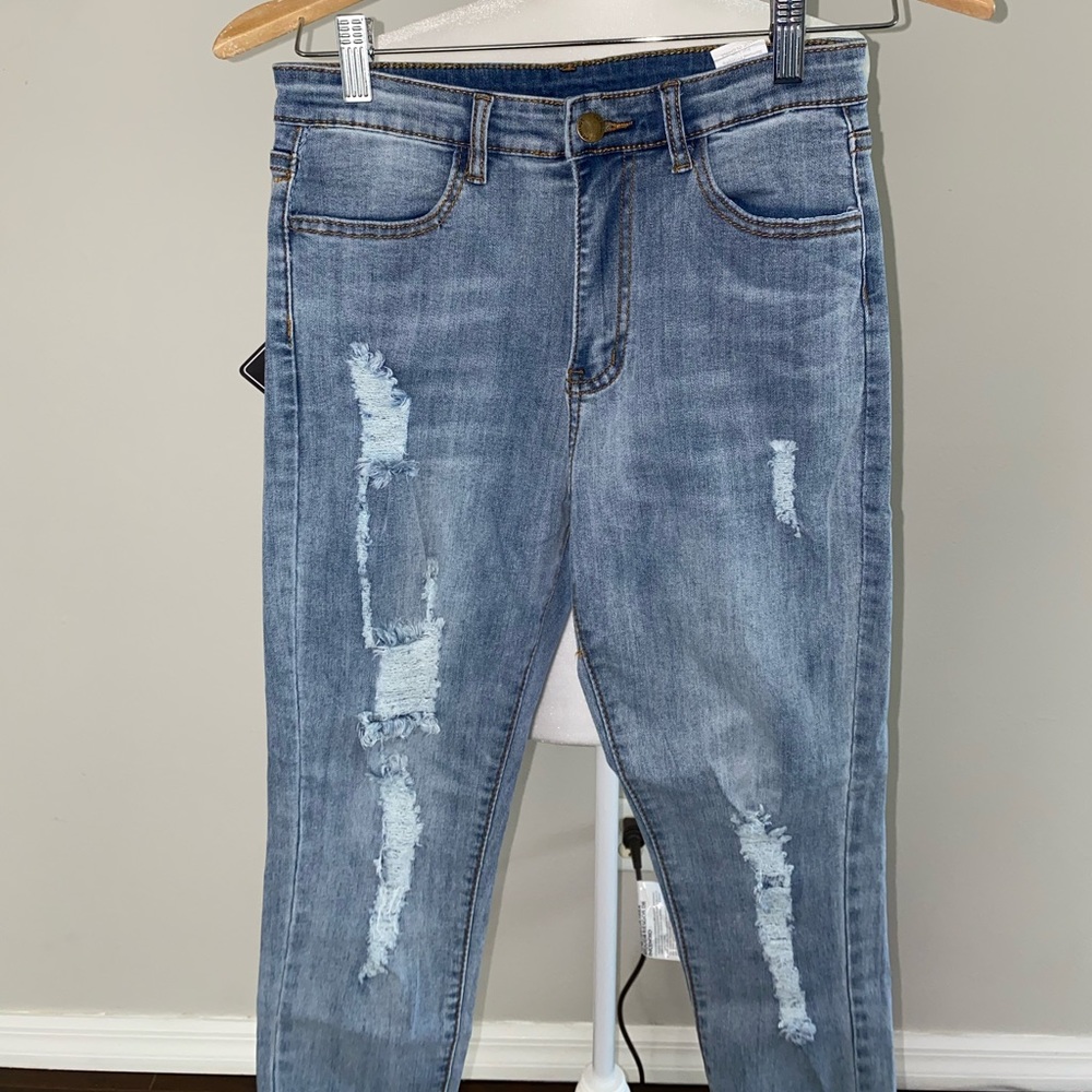ZAFUL Ripped Raw Hem Jeans - Picture 3 of 9